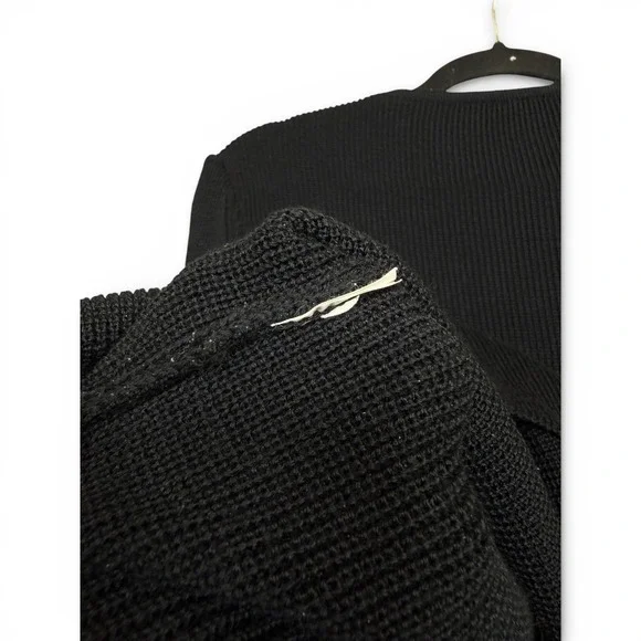 Saint James Toggle Neck Sweater Womens S Black Made in France Wool Maritime Knit
